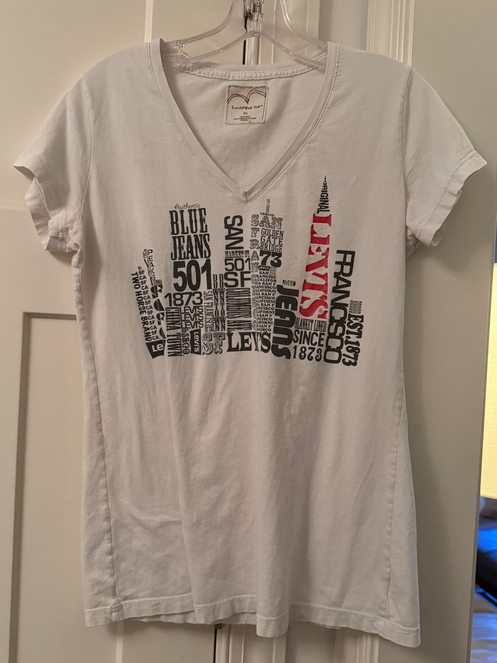 Levi's White Tee with Red Tab Graphic